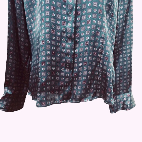 Alfani 100% Silk Blouse Women’s Size 16 Geometric Print Button Down Long Sleeve - Picture 5 of 10